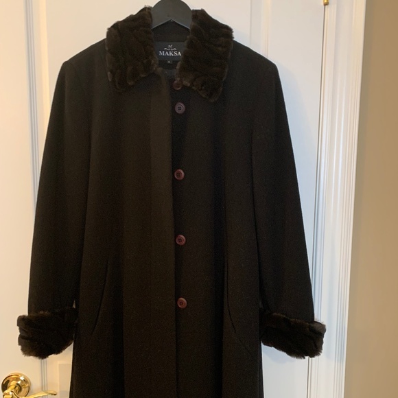 LONG WINTER COAT - WOOL/CASHMERE  - NEW WITHOUT TAGS- SIZE 6 - Picture 16 of 16